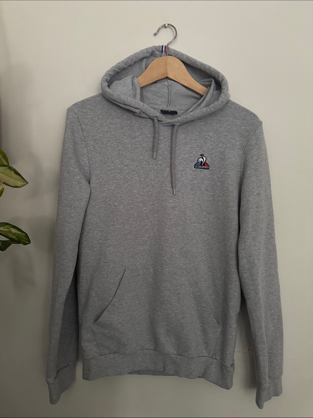 Le Coq Sportif Light Gray Pullover Hoodie with Small Chest Logo